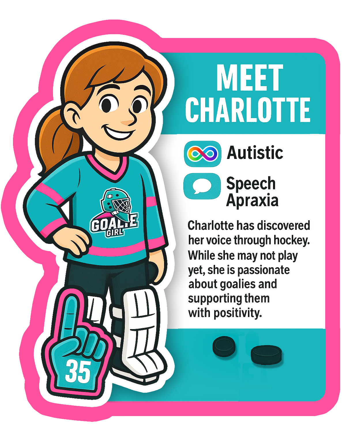 Cartoon illustration introducing Charlotte